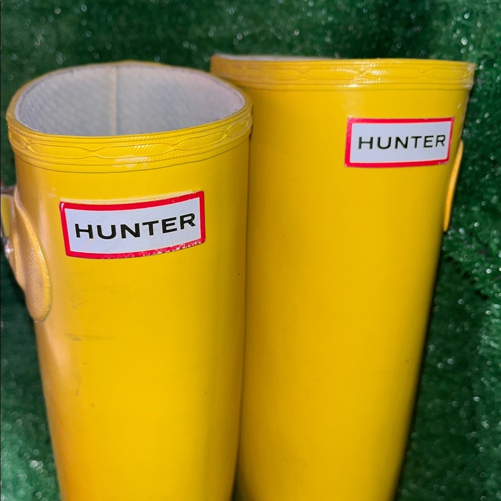 Hunter Original Gloss Tall Boots Yellow UK 5 US 6M/7F EU 38 - Picture 7 of 11